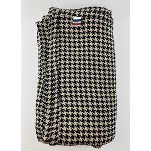 Rare Cremieux Daniel Houndstooth Cotton Queen Blanket Brown Black Large Coverlet